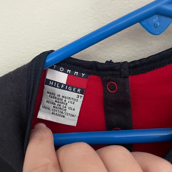 Tommy Hilfiger Red and Navy Long Sleeve Dress Size 3T - Picture 3 of 4